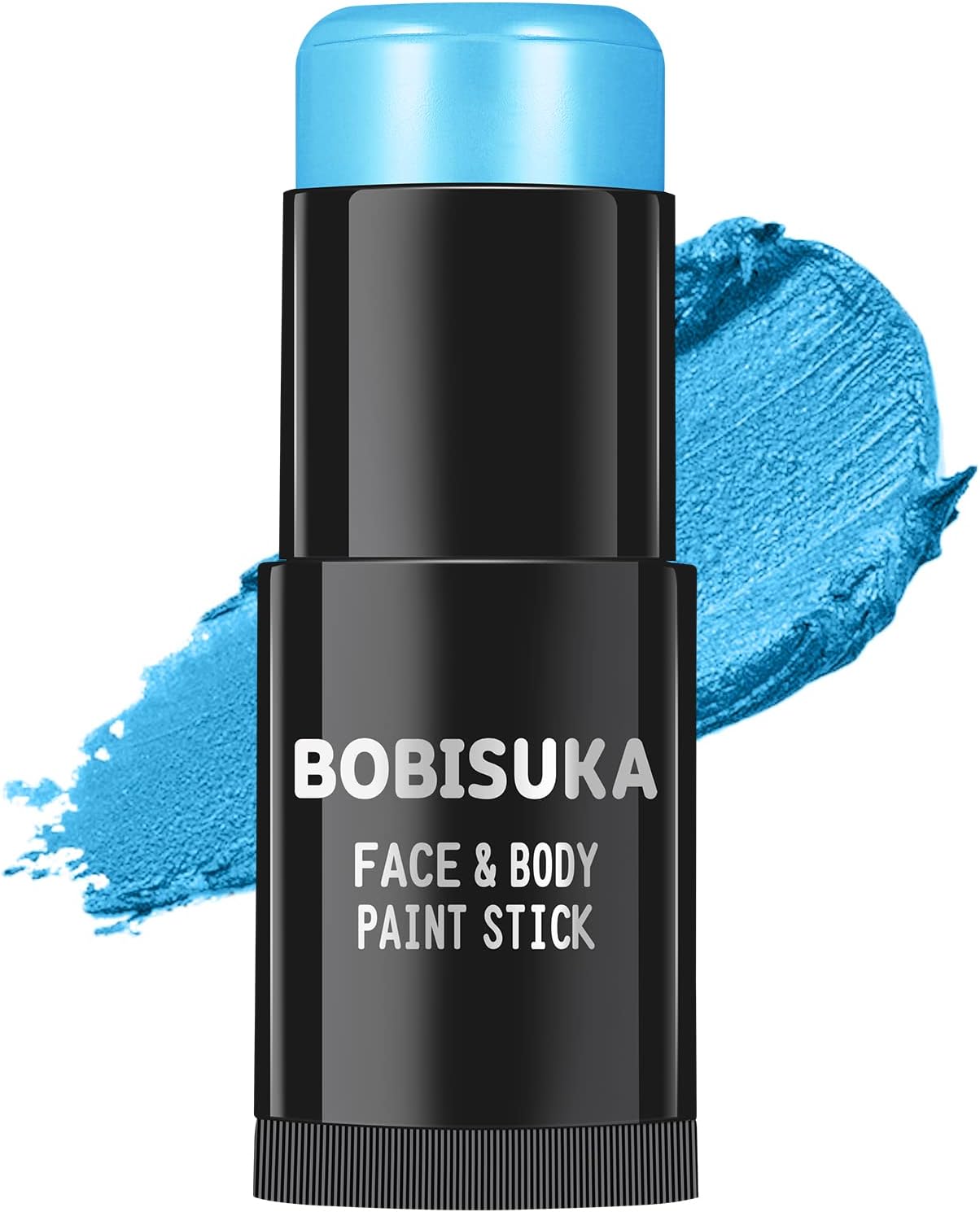 BOBISUKALight Blue Face Paint Stick, Baby Blue Eye Black Body Sticks for Sports, Waterproof Painting for Halloween Avatar Corpse Bride Smurf Cosplay Special Effects Costume SFX Makeup Kit