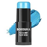 Vista 27 de BOBISUKA Barra de pintura facial blanca + polvo fijador + 2 pinceles de pintura, maquillaje de payaso, pintura corporal para ojos, palos negros