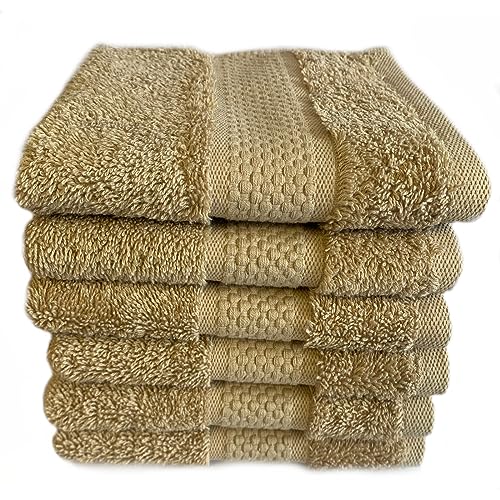 Sue Rossi Face Cloths Pack of 2 or 6, Turkish Combed Cotton, 30cm x 30cm Wash Cloth Fingertip Flannel, Soft & Absorbent - Image 2