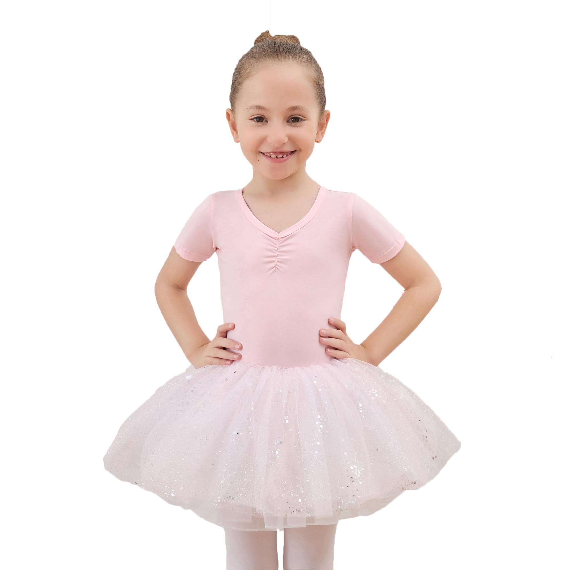 Ballettkleid für Mädchen Tanz -Outfit Gymnastik Lotard Kostüm Tanzkleidung mit Rock