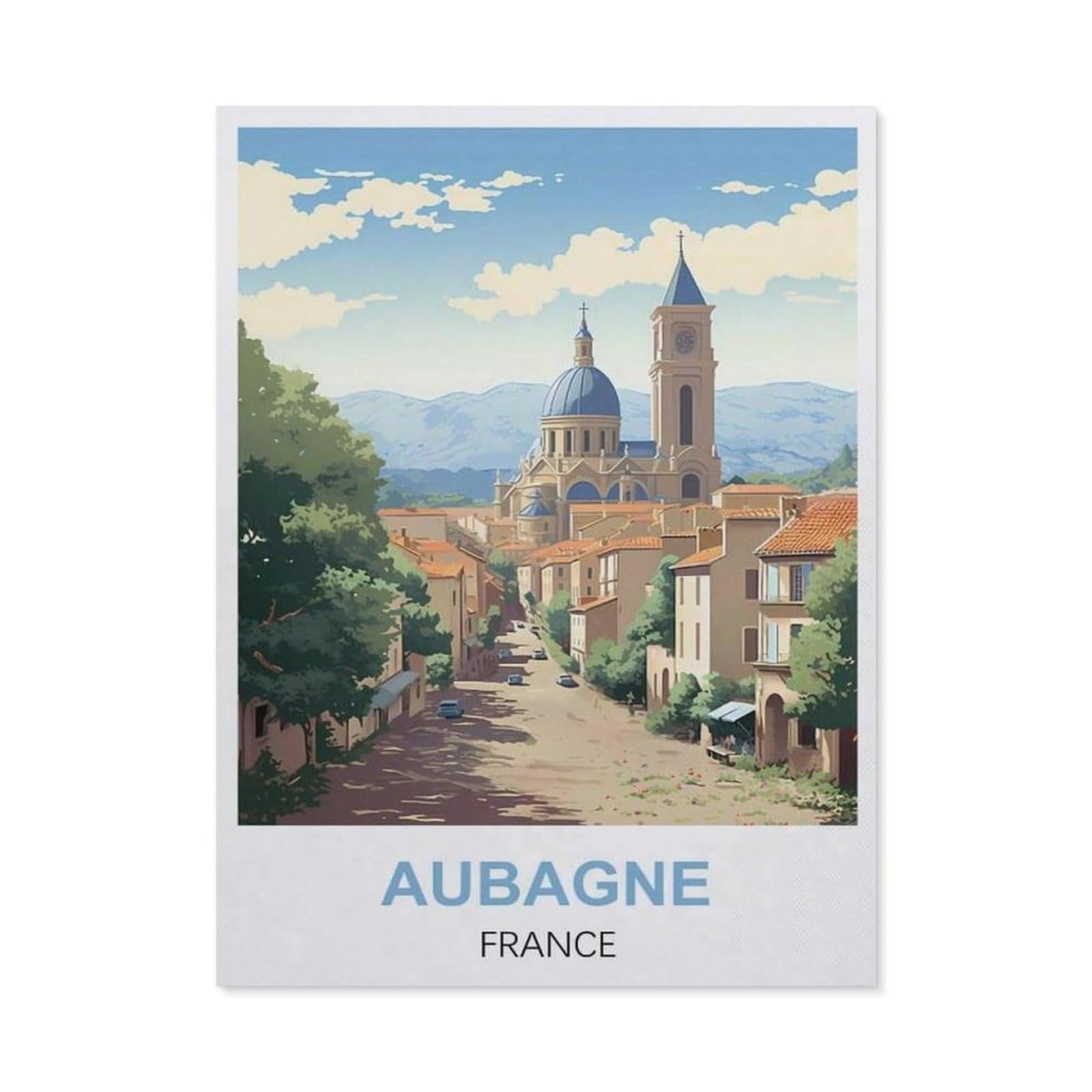 Funny Bathroom Wall Decor Signs，Aubagne France(30x40cm）