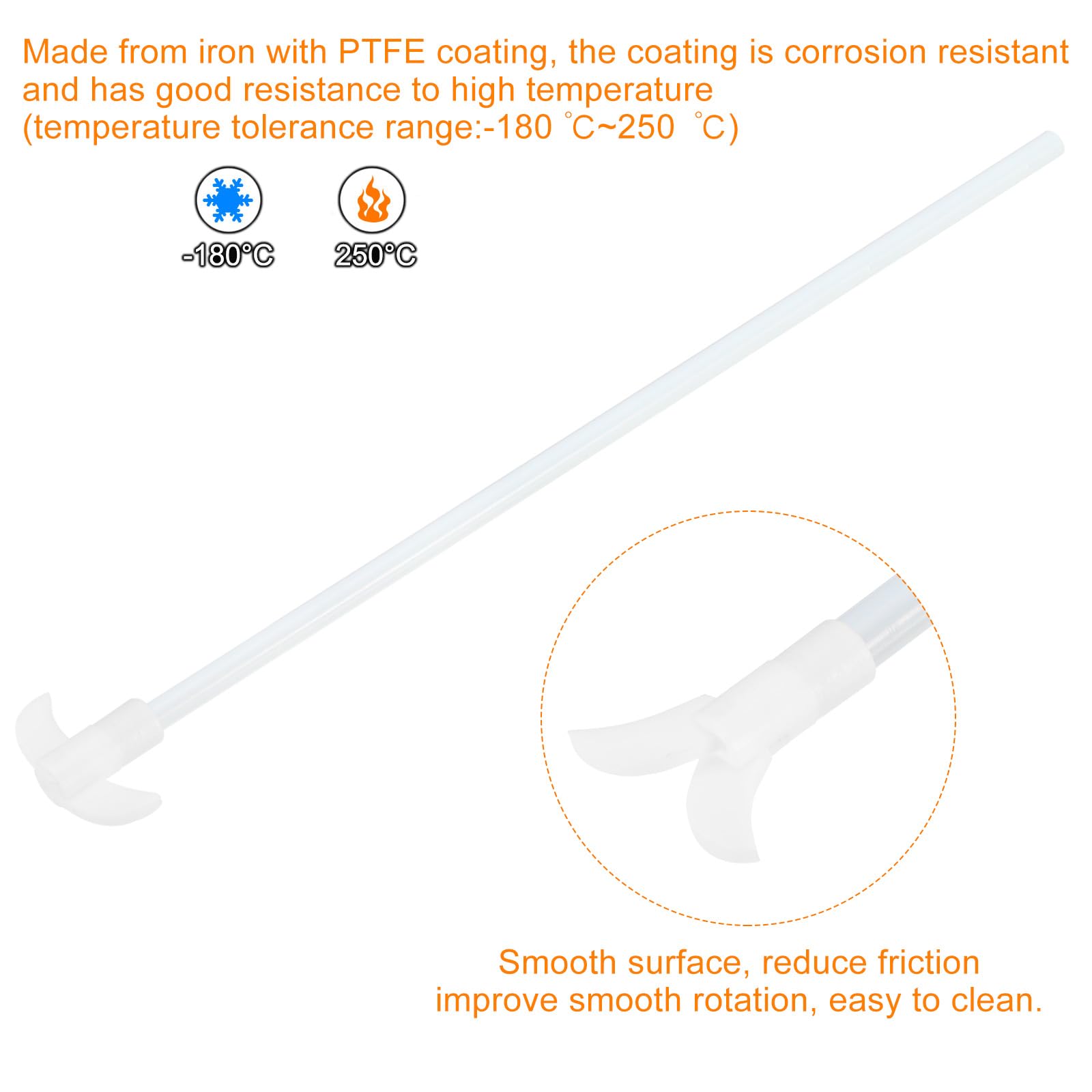 Produktbild von QUARKZMAN PTFE-Rührstab 300x40 Mm – Elektrischer Overhead-Rührer, Klappbares Paddel, Für Labor & Chemie
