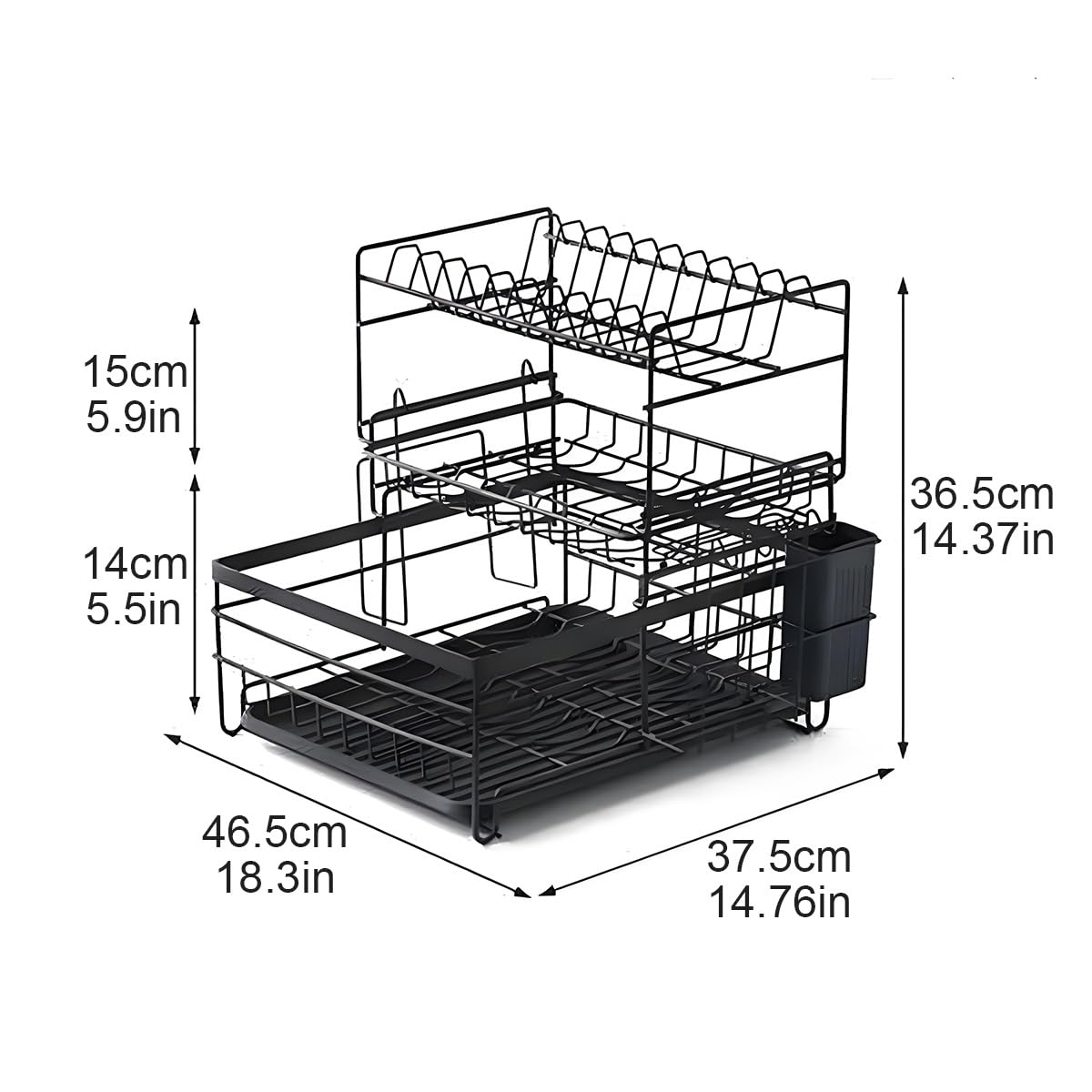 Escurreplatos De 3 Niveles Con Tabla De Escurrir,Escurreplatos Grande Para Fregadero,Porta Utensili Extraíble,Escurridor De Platos Acero Inoxidable Para Cocina