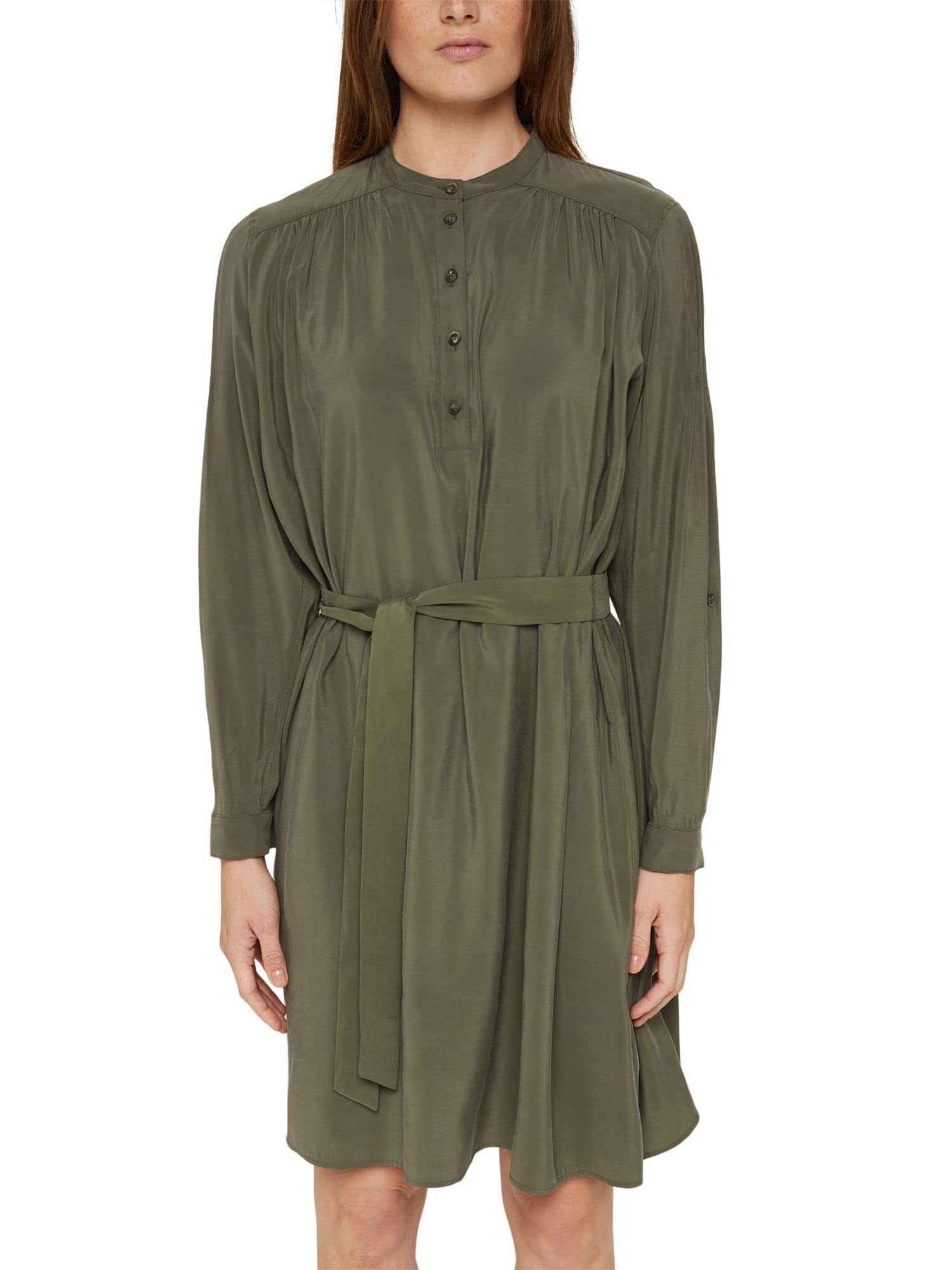 ESPRIT Women's 093EE1E317 Dress, 355/DARK Khaki,