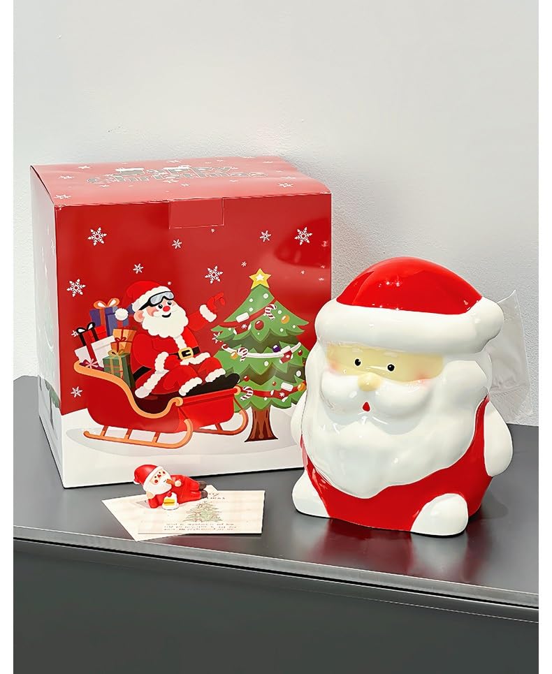 Decoración navideña de mesa y caja de pañuelos de Papá Noel para regalo de hogar 5