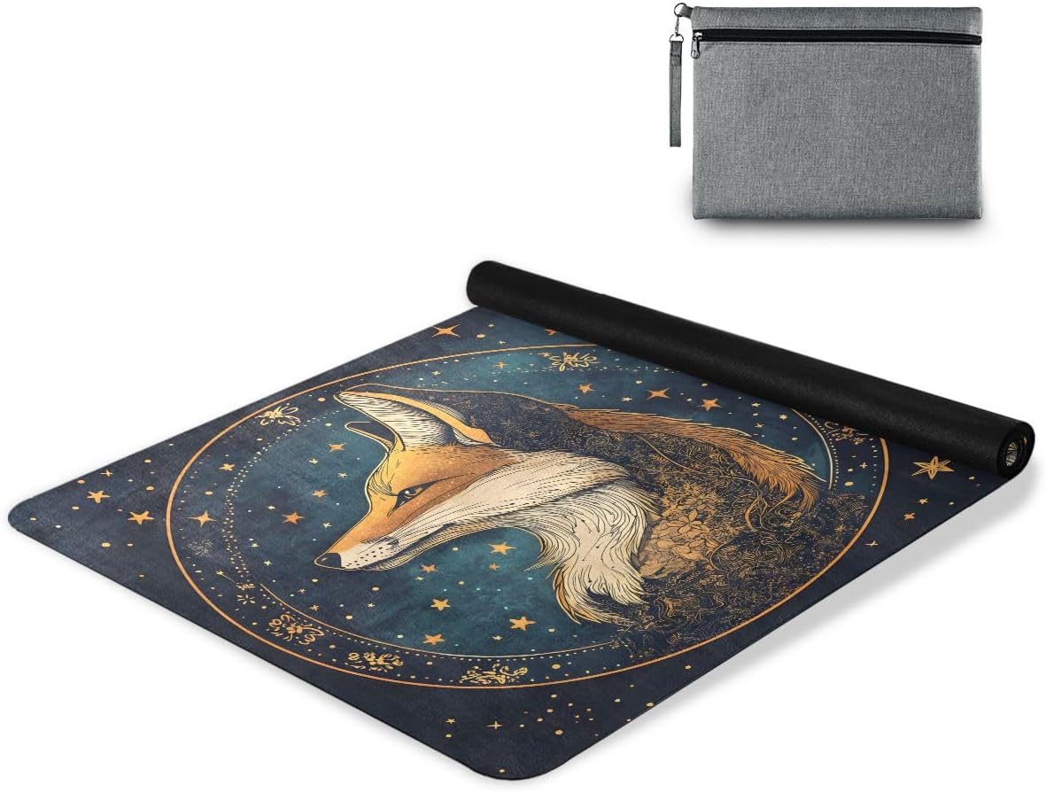 ALAZA Fox Star Starlist Sky Yoga Mat Non Slip Fitness Exercise Mat, Workout Mat for Yoga, Pilates and Floor Exercises