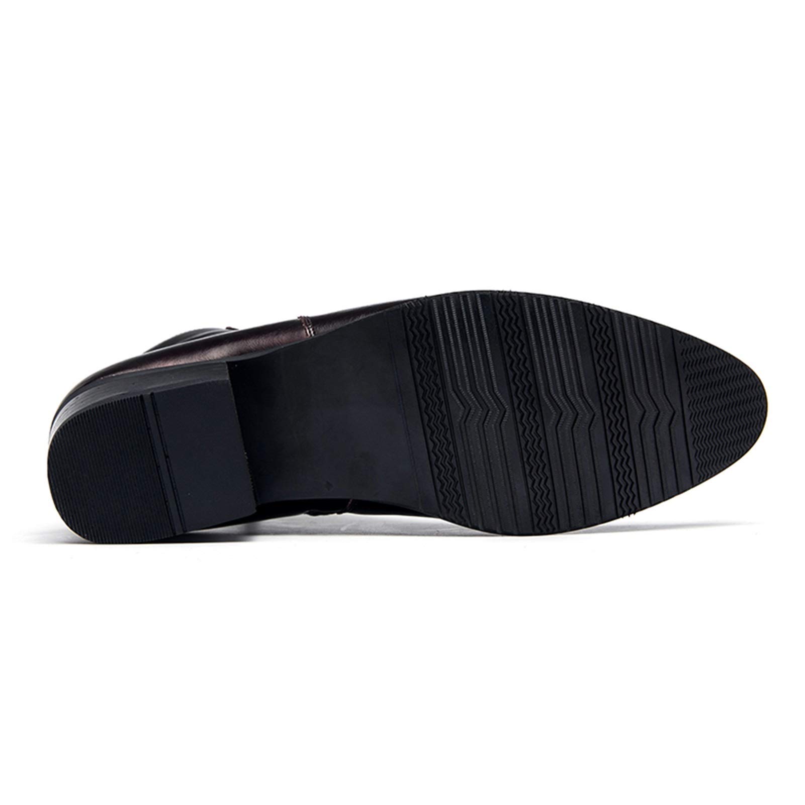 Buty dla mężczyzn gumowa podeszwa prawdziwa skóra spiczasty palec metalowy wewnętrzny zamek błyskawiczny wysoka góra szerokie dopasowanie ciepłe codzienne codzienne do pracy biuro odzież czerwona czarna (kolor: Czerwony, rozmiar: 43 EU)