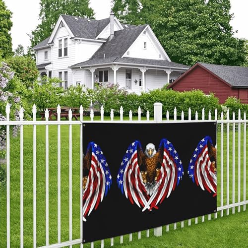 Drapeau des États-Unis avec aigle imprimé pour décoration de maison - 4