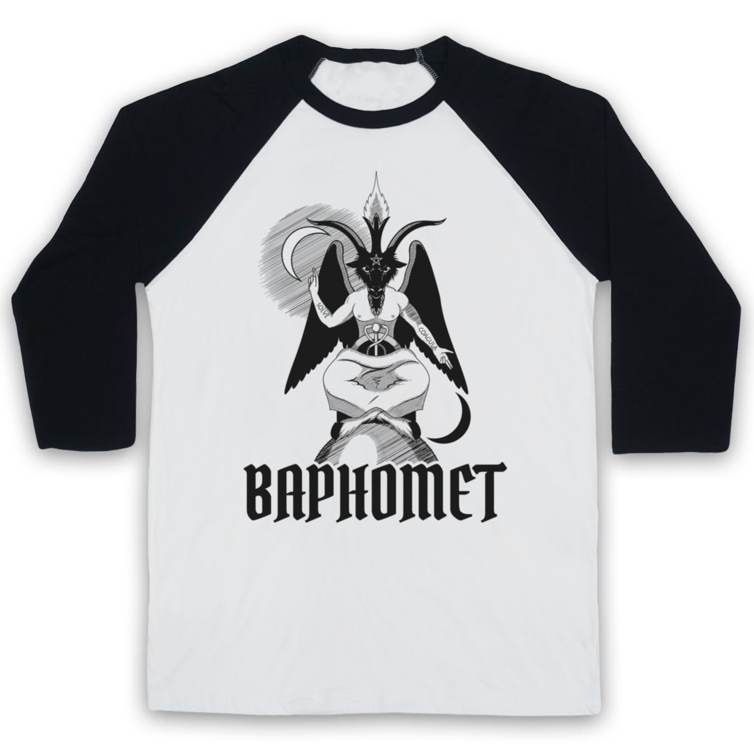 T-shirt Baphomet manches 3/4 confortable pour passionnés d'ésotérisme