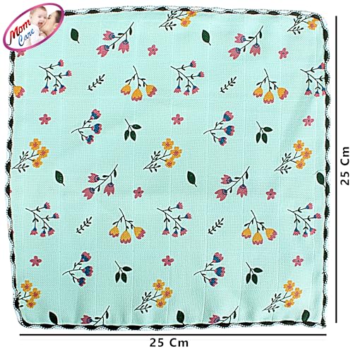 Image of MOM CARE Cotton Face Towels for Babies Extra Soft /Quick Dry /Strong Water Absorbent /Napkins Towel for Kids, Boys and Girls Pack of 4 Multi Color 25x25 cm