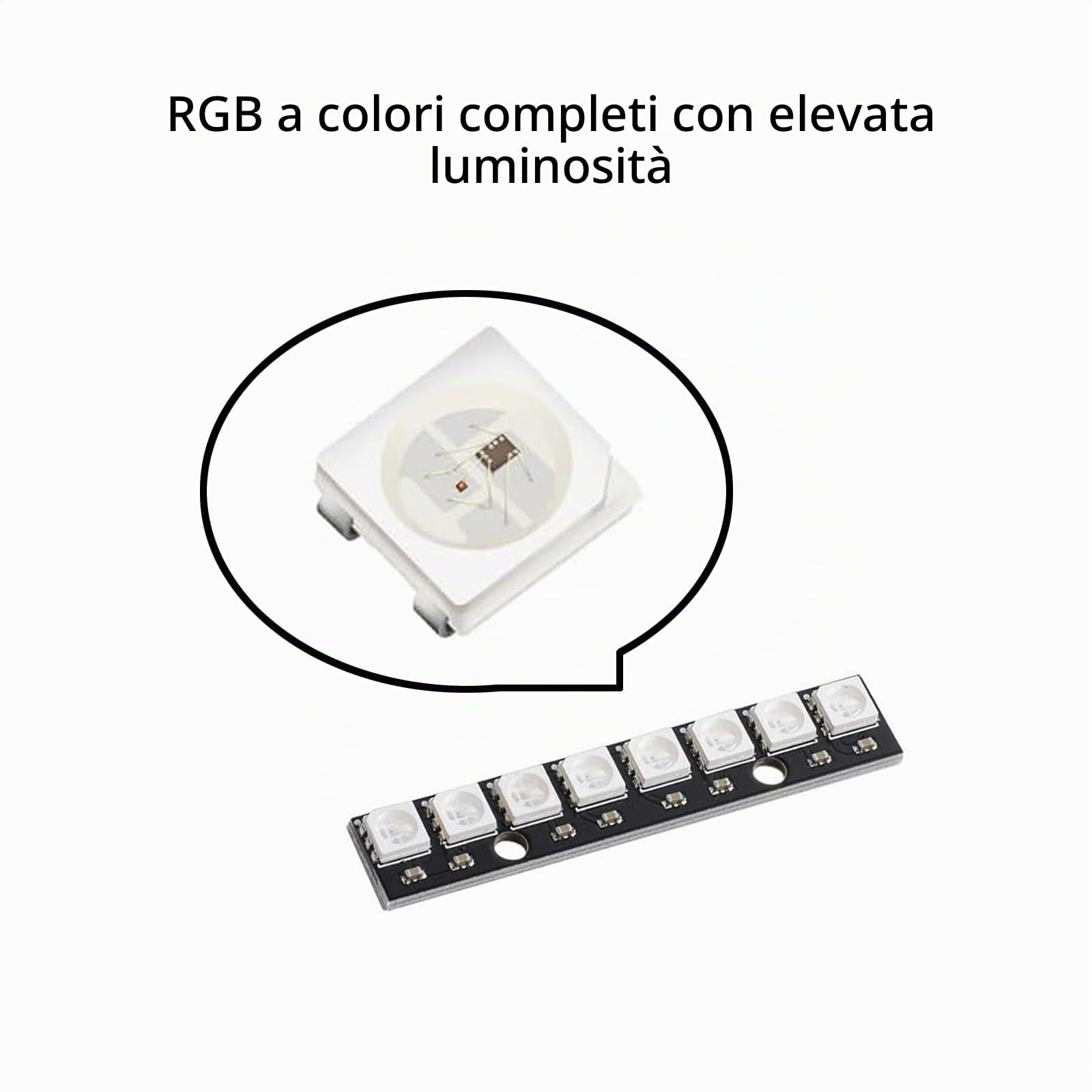 10 pezzi Modulo LED RGB WS2812 a 8 bit, con driver integrato per Arduino Raspberry Pi ESP32