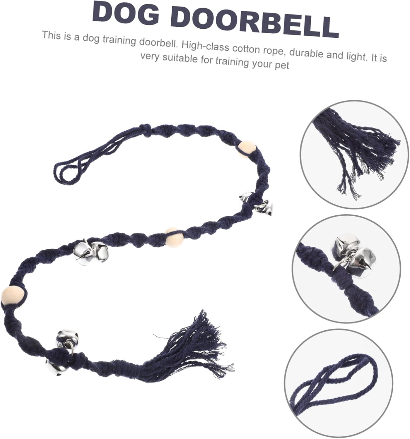 POPETPOP 2pcs Hanging Dog Doorbell Hand-Woven Pet Training Signal for Potty Outside Lightweight Dog Accessory Suitable for Easy Outdoor Use