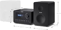 Stereo systém SHARP XL-B520D(BK), DAB+ rádio, FM, Bluetooth, CD prehrávač MP3, USB, drevené reproduktory, 40 W, čierny 6