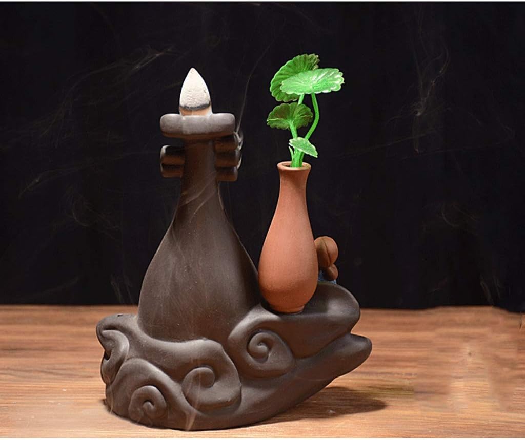 Incense Burner, Handmade Ceramic Incense Holder, Backflow Incense Burner Holder Home Decoration Gift Jewelry Statue Ornament