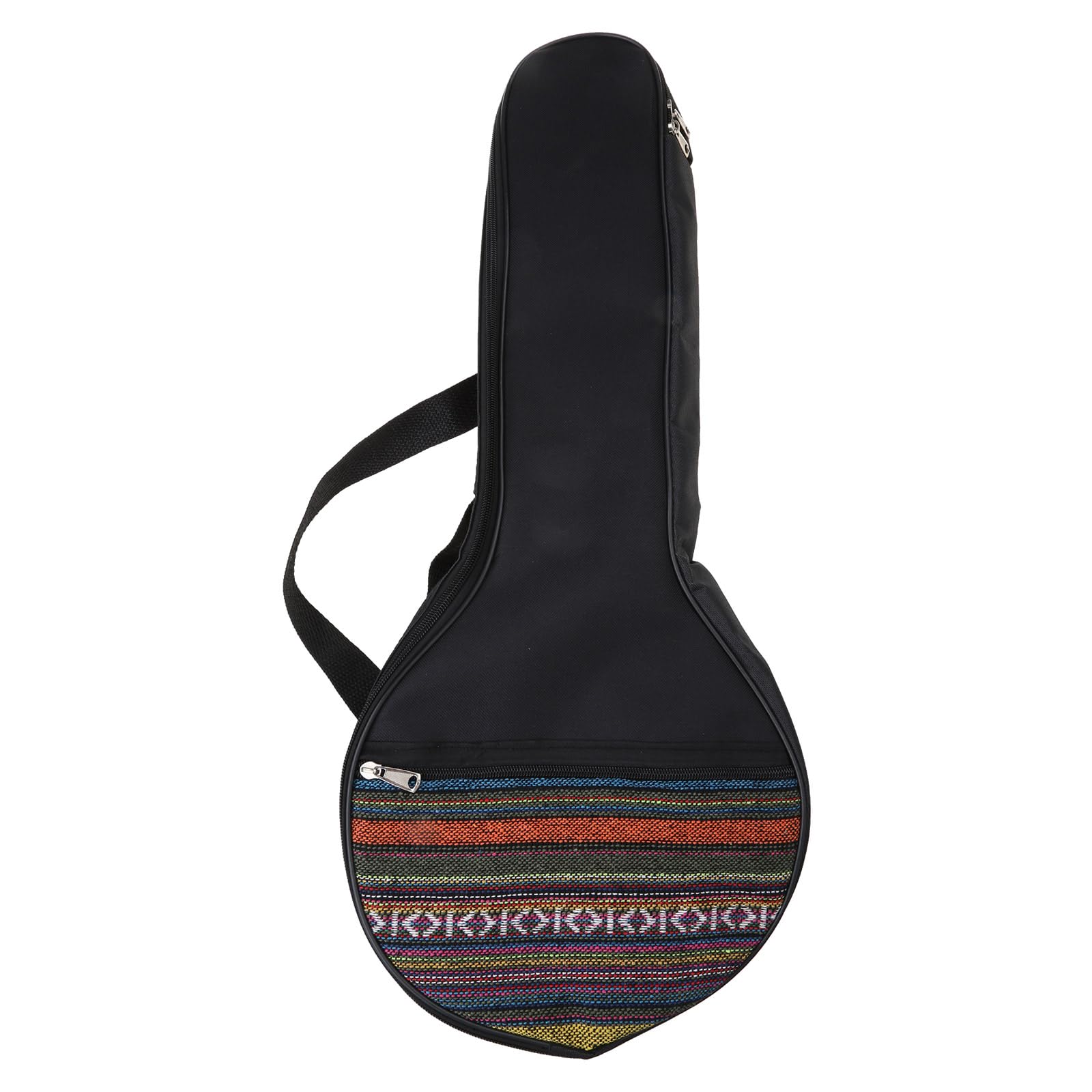 25in 4-Strings Banjo Bag Ethnic Musical Ukulele For Case Cotton Backp Musical Instrument Backpack, Black, Full size