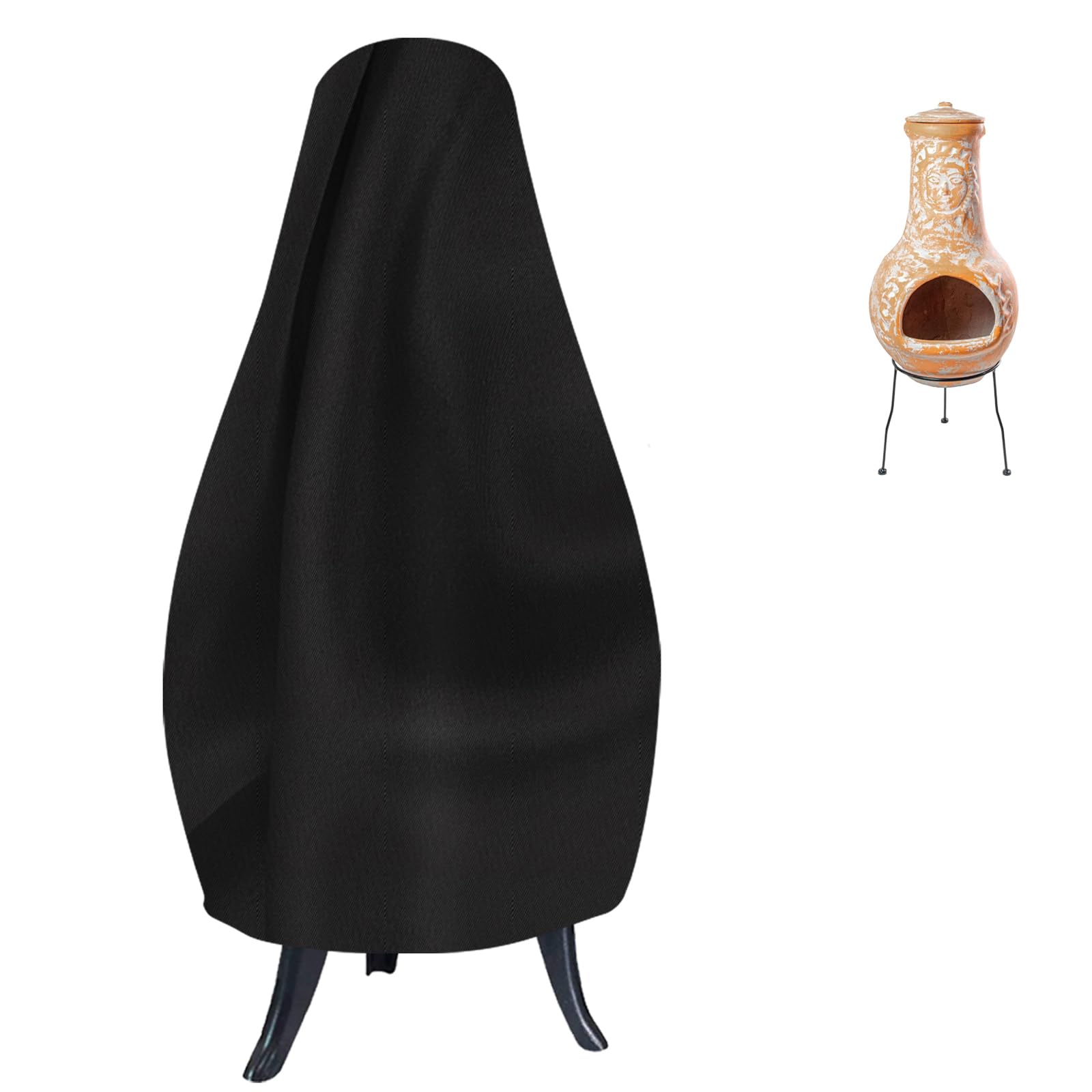 Photo 1 of NEWFOM Chiminea Cover - Heavy Duty 420D Oxford, Waterproof, Black (18D x 32H)