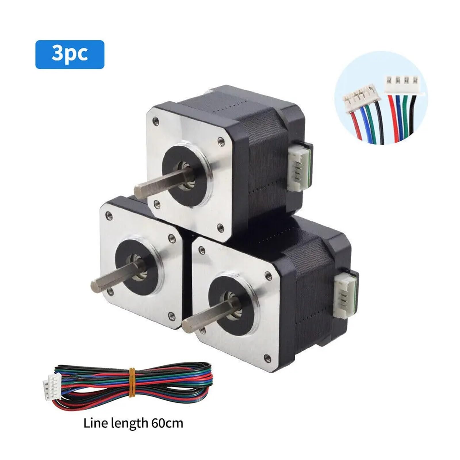Schrittmotor Nema 17 42 Stepper Motor 42x34.0MM with 60CM Cable for 3D Printer Parts CNC Router Engraving Machine(B 3PCS)