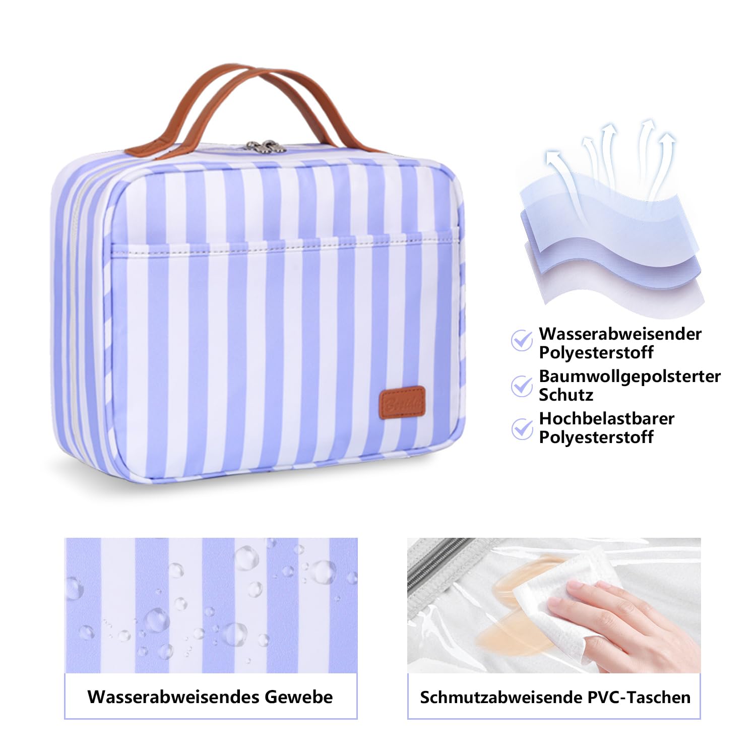 Kulturtasche zum Aufhängen, wasserdichte Kosmetiktasche Damen Toiletry Bag Reise Waschtasche Transparent für Mädchen Kulturtaschen