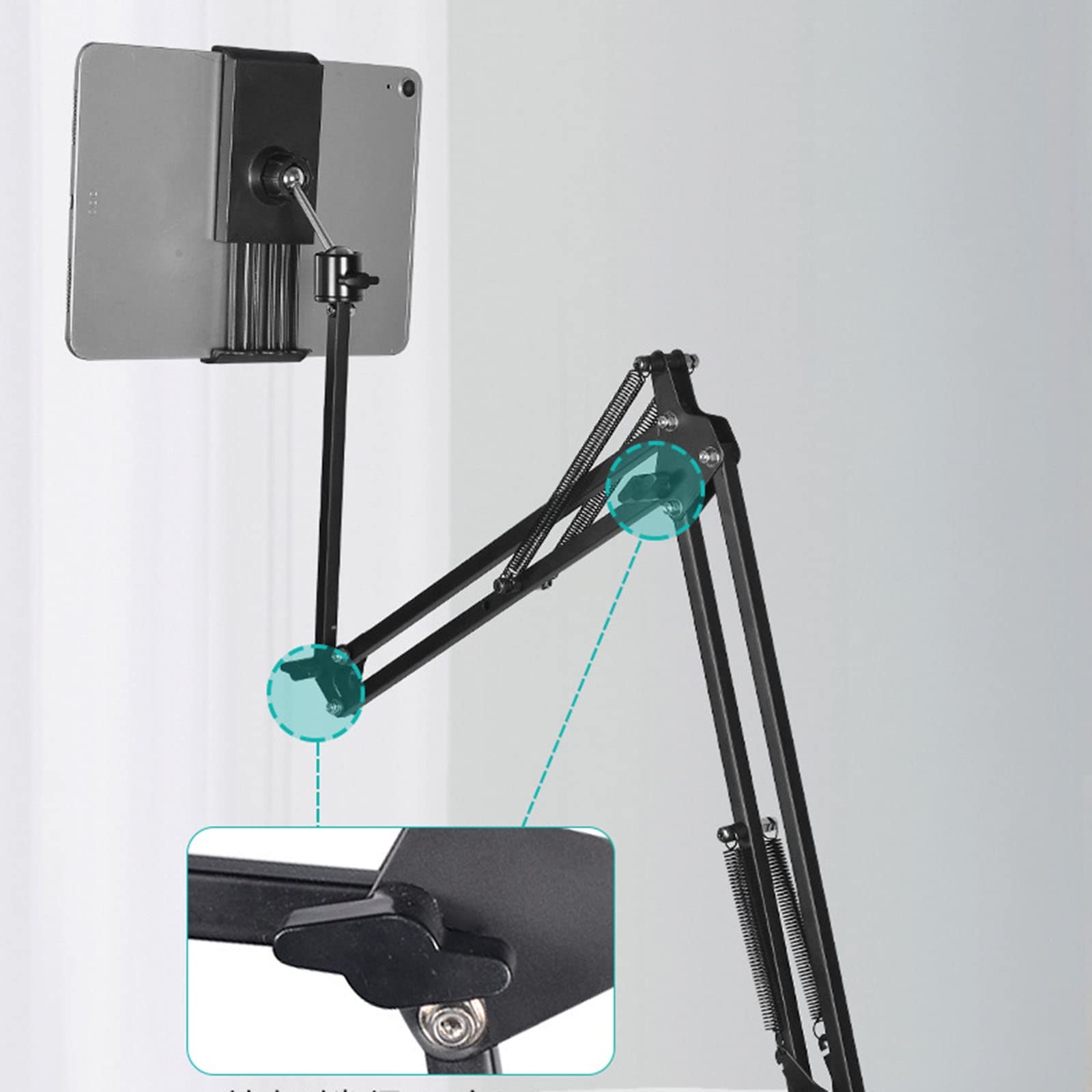 Cantilever - Supporto mobile pieghevole con porta di ricarica, supporto da scrivania regolabile per smartphone e tablet