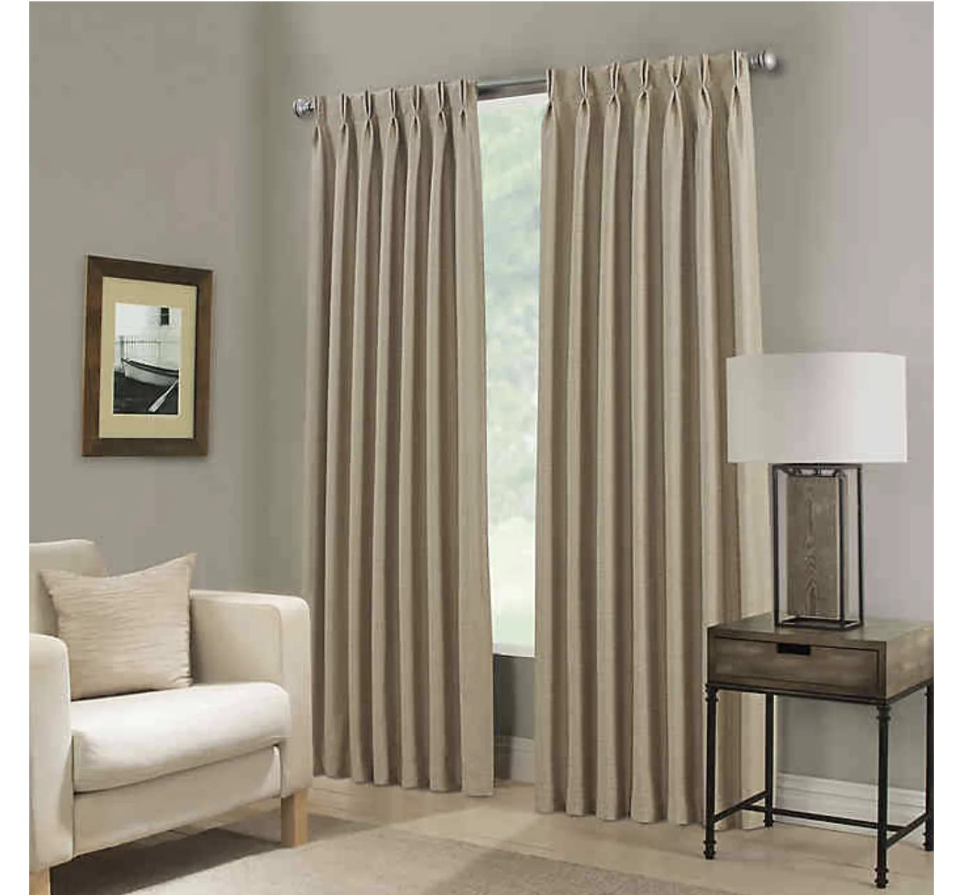 FabricFactory 100% Silk Dupioni curtain Blackout Lining Door XL 108 x 54" Inverted-Pleated