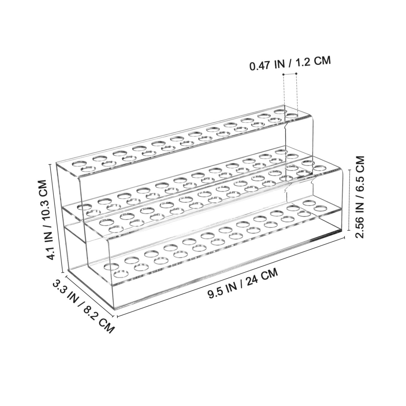 OSALADI Portapenne Trasparente in Plastica 2 Livelli 48 Stand Organizer per Pennelli e Articoli da Scrivania Design Salvaspazio per Casa e Ufficio