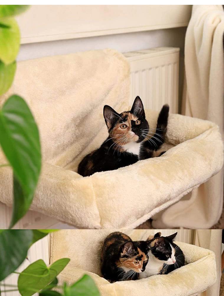 Letto per radiatore per gatti con rivestimento in pile lavabile, amaca per gatti da appendere fino a 8 kg, in pelliccia sintetica super morbida, struttura in metallo resistente
