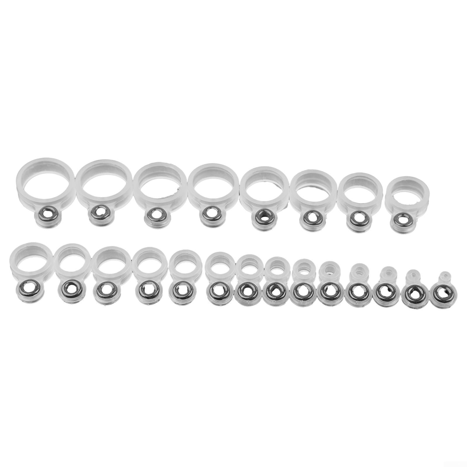Anneaux de guidage en silicone pour canne à pêche avec inserts en céramique, kit de réparation de pointe de ligne blanche transparente pour la mer, la plage, le bateau, la pêche, 14 ou 22 pièces de