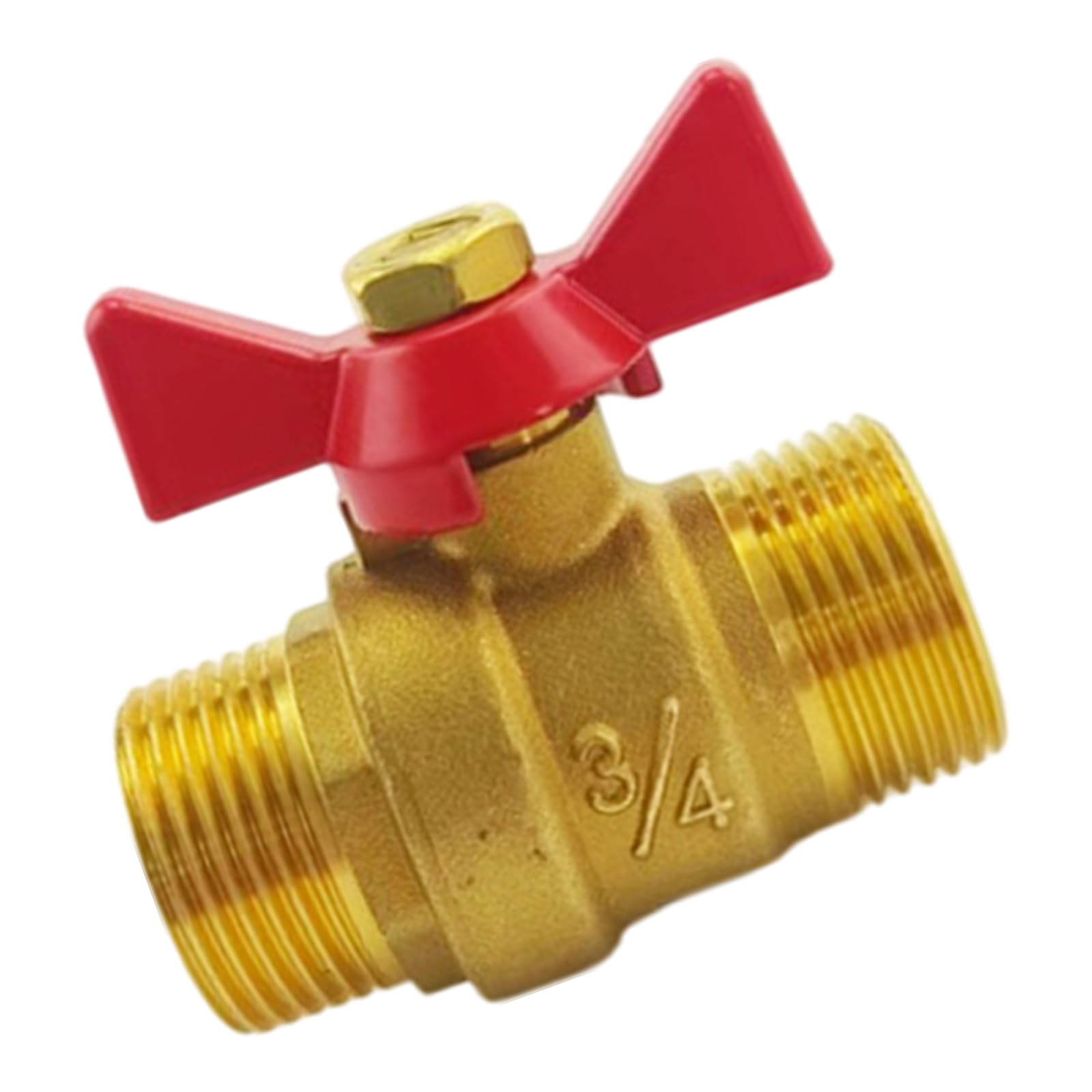 Premium Double Male Thread Butterfly Handle 1/2" 3/4" Suitable for Home Commercial Use Ball with Double External Thread