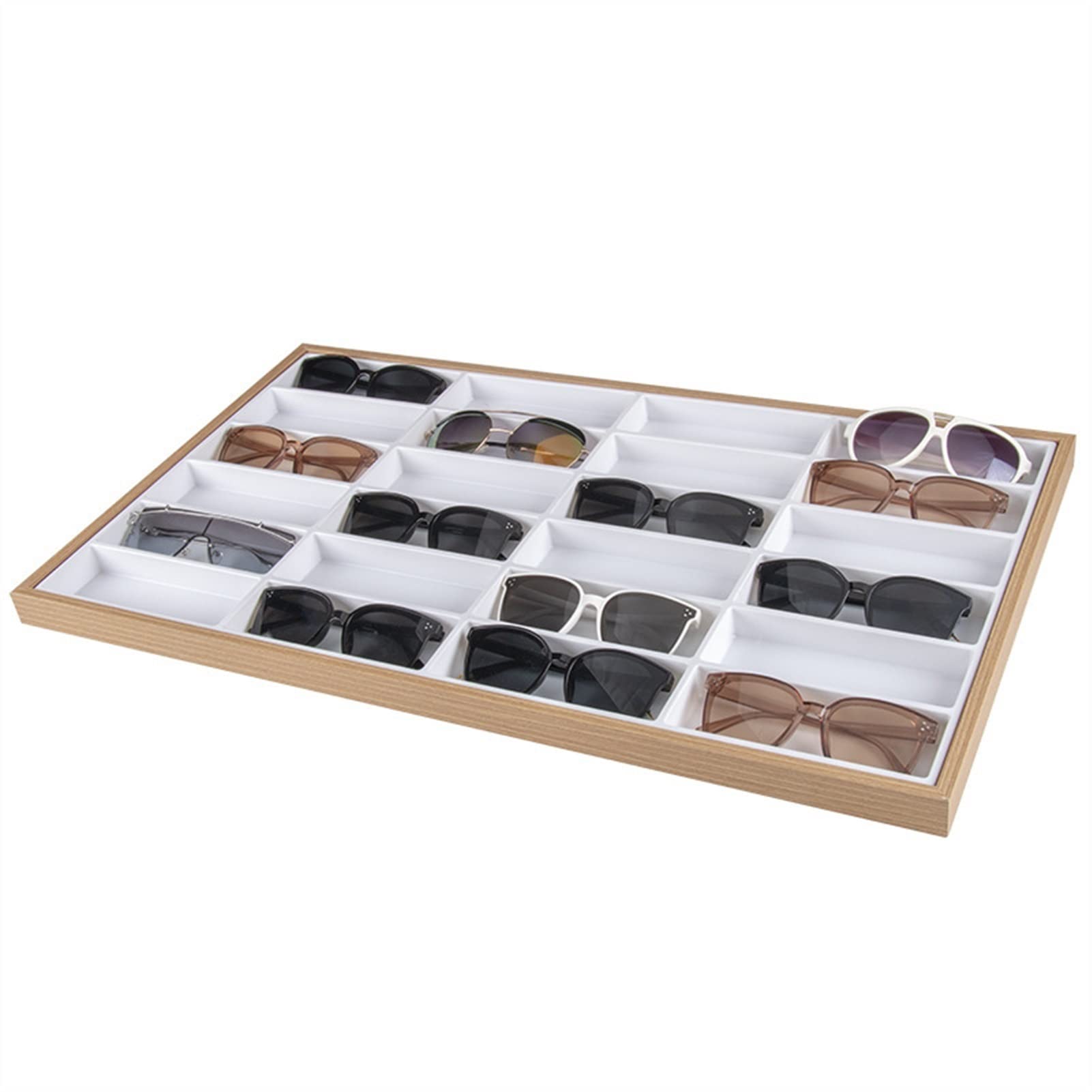 Organizador De Gafas De Sol Con 8 Compartimentos - Forro De Terciopelo, Tamaño Compacto - Para Hombre Y Mujer