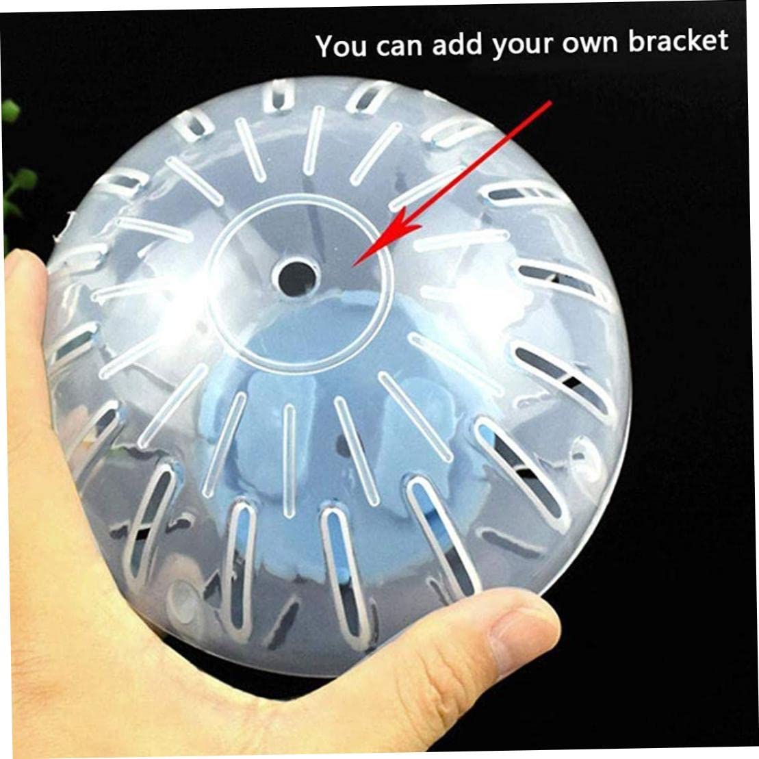 Sfera per criceti 10 cm in plastica sicura trasparente, ruota per criceti lavabile, gabbia rotonda per criceti, giocattoli per criceti con foro scavato, accessori per animali domestici con coperchio