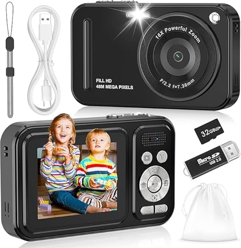 Digital Camera for Kids, WITYEAH 48MP FHD 1080P Point and