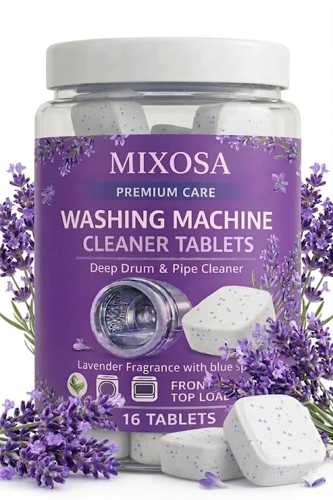 Washing Machine Cleaner Tablets (16 Tablets) | Drum & Pipe Deep Cleaner | Lavender Scent | Removes Odour, Limescale & Residue | For Front Load & Top Load Fully Automatic Washing Machines-image-48
