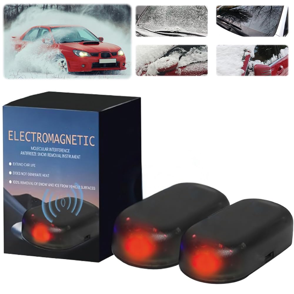 Electromagnetic Wave Anti Freezing and Snow Removal Device, 2025 Electromagnetic Snow Melter for Cars, Anti-Freeze Snow Removal Tool, Antifreeze Snow Removal Device (2 PCS-B)