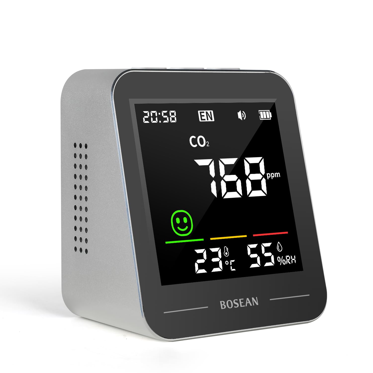 C02 Carbon Dioxide Monitor, Portable Indoor Air Quality Meters, Temperature & Relative Humidity Sensor, CO2 Meter with Alarm, for Home, Grow Tents, Cars