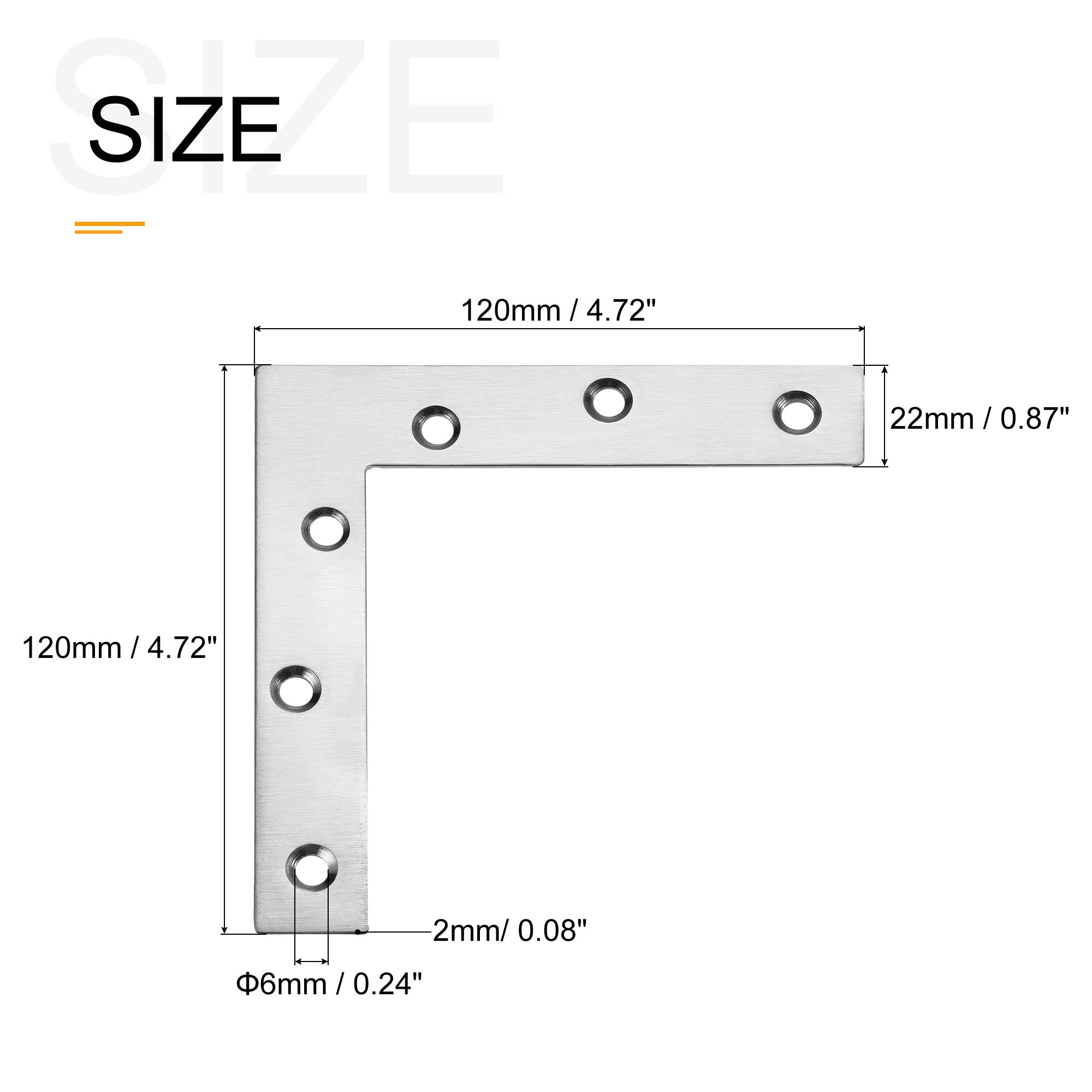 Amazon.co.jp: uxcell L字型ブレース ステンレス鋼 フラット