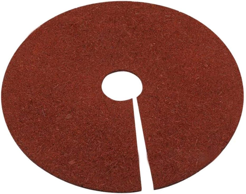 Fasmov 3 Pack Rubber Mulch Ring Tree Protector Mat Tree Protection Weed Mats, Heavy Duty Rubber, 24 inch