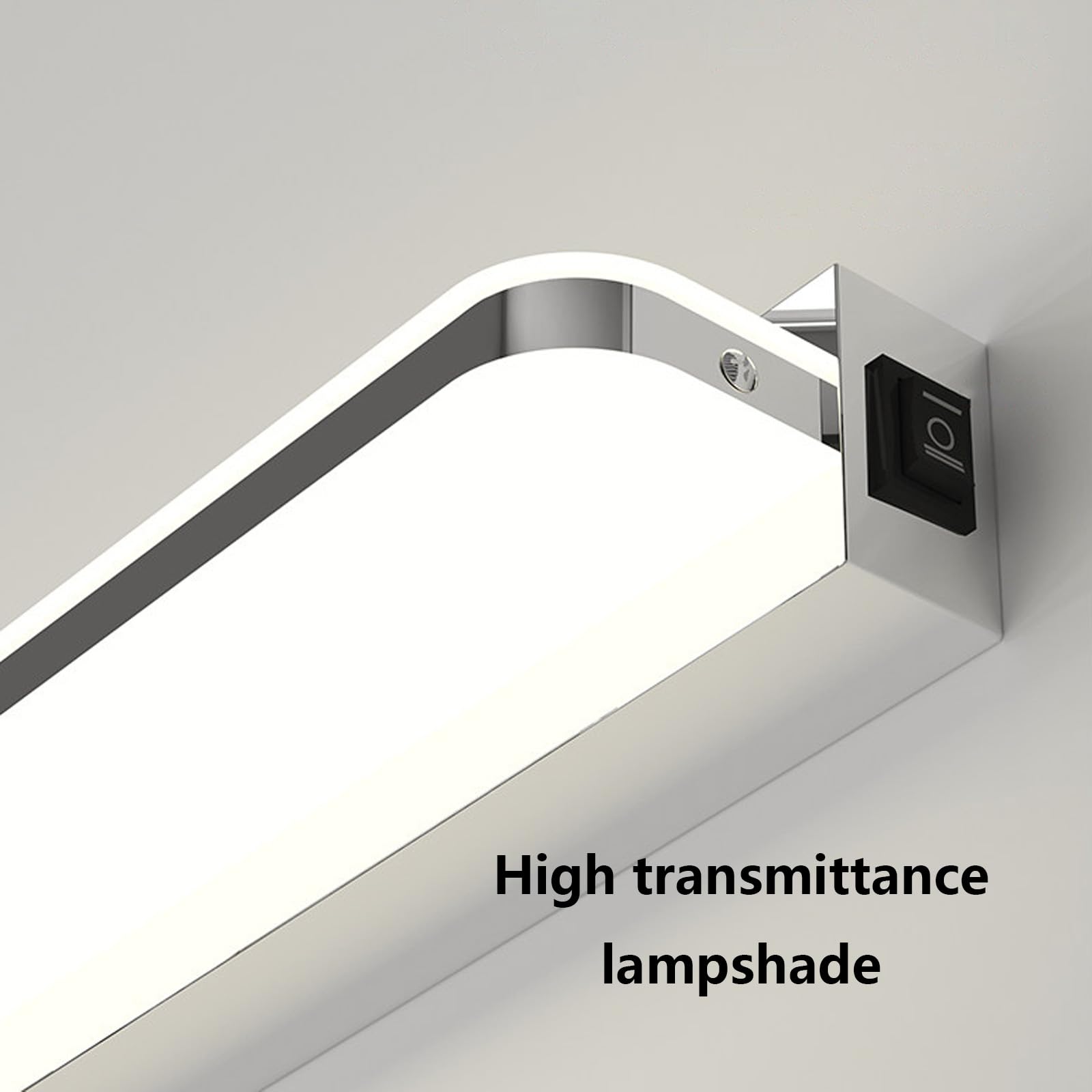 LED Wandlampe mit Bewegungsmelder Wandleuchte mit Schalter Wandbeleuchtung Wasserdicht Wandleuchten Modern Wand Edelstahl für Spiegelleuchte Badleuchte Dartscheibe (Silbrig-Neutrales Licht,52cm)