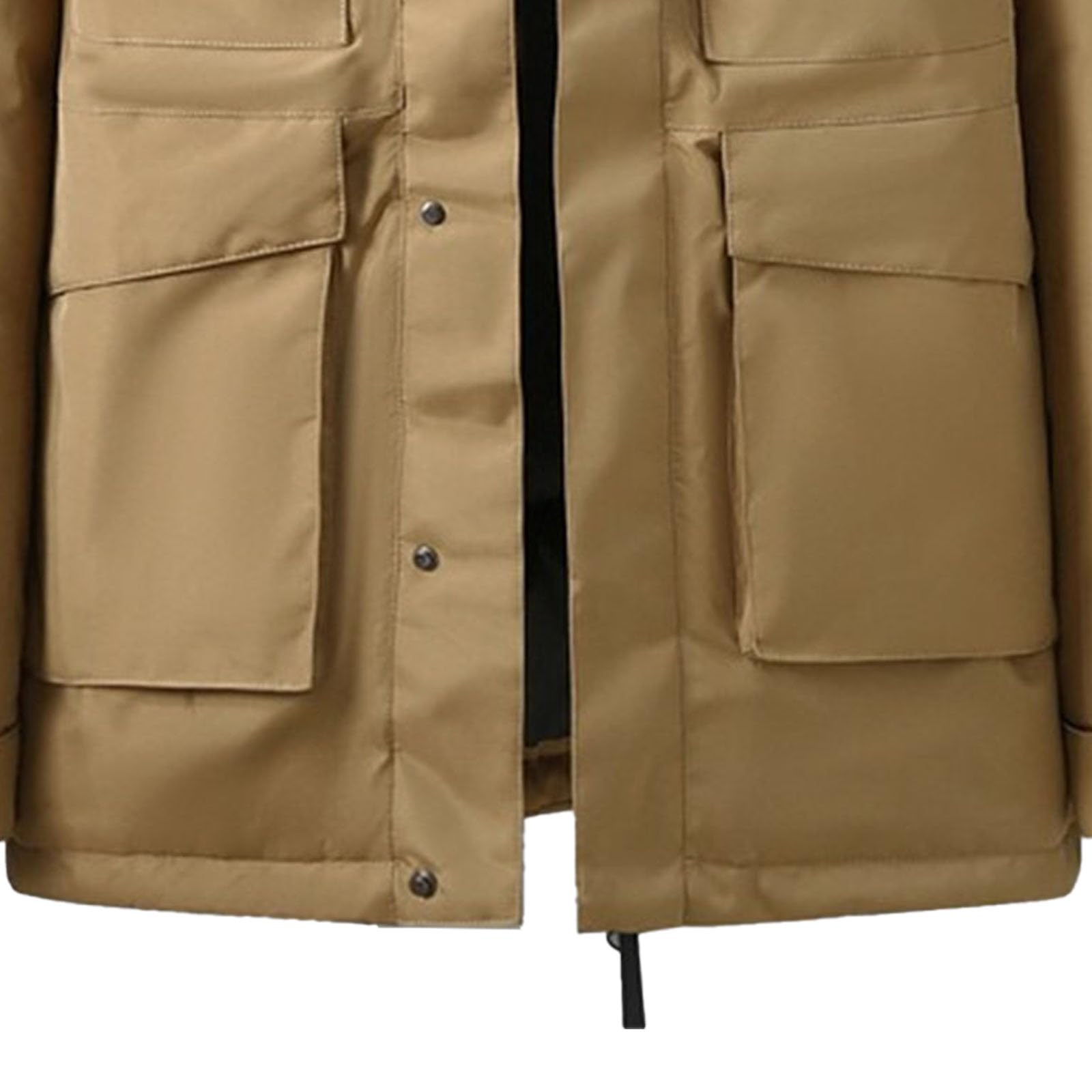Chaqueta de invierno tipo parka gruesa para hombre, con capucha, impermeable, con cremallera y acolchada.