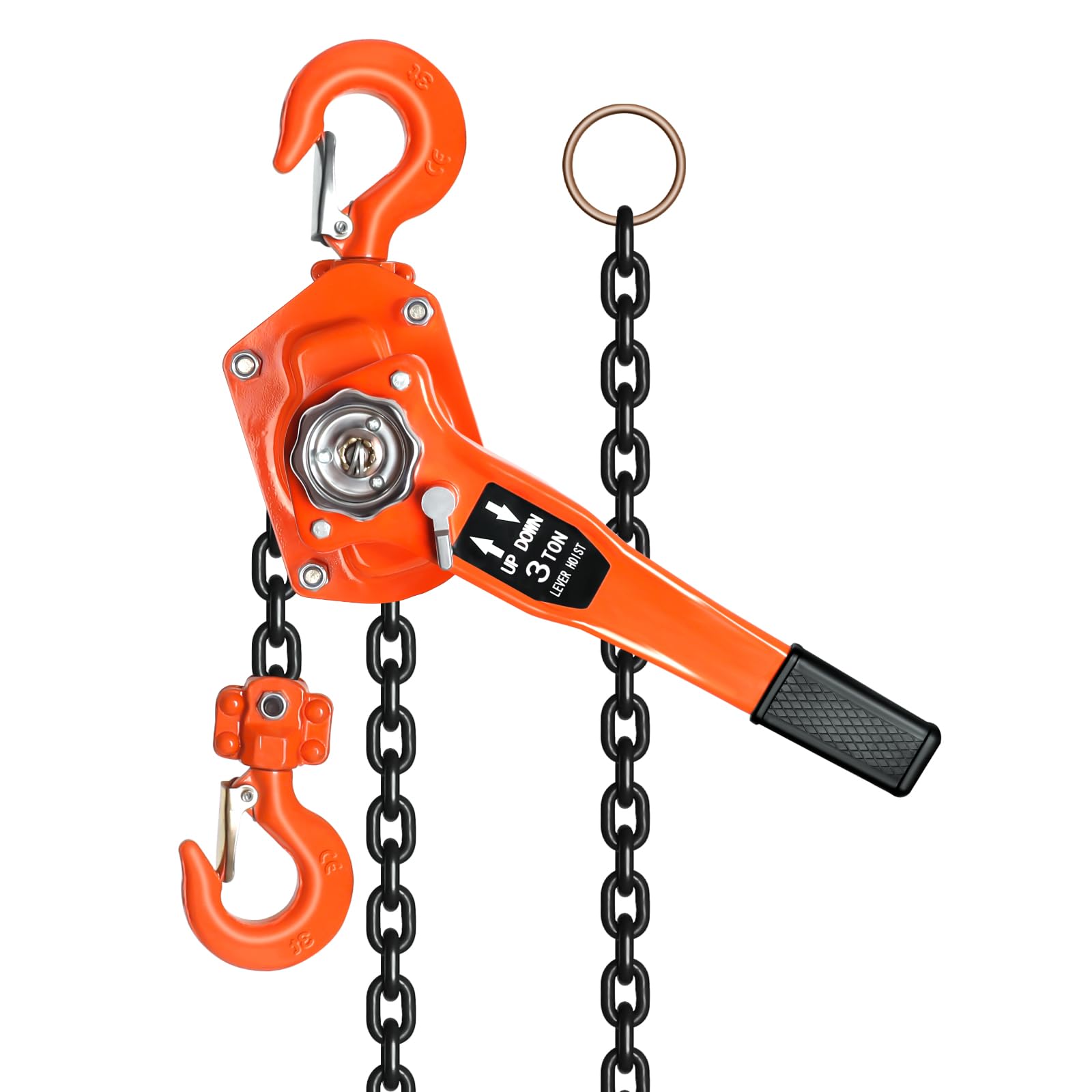 Hebelzug Manuell 0.75 3 Tonnen 1500kg Tragkraft Hubhohe Automatischer Kettenzulauf fur Garage Lager Fabrik Schwerlast Kettenzug Ratschenzug Profi Hebezeug Stahl(0.75T 10FT)