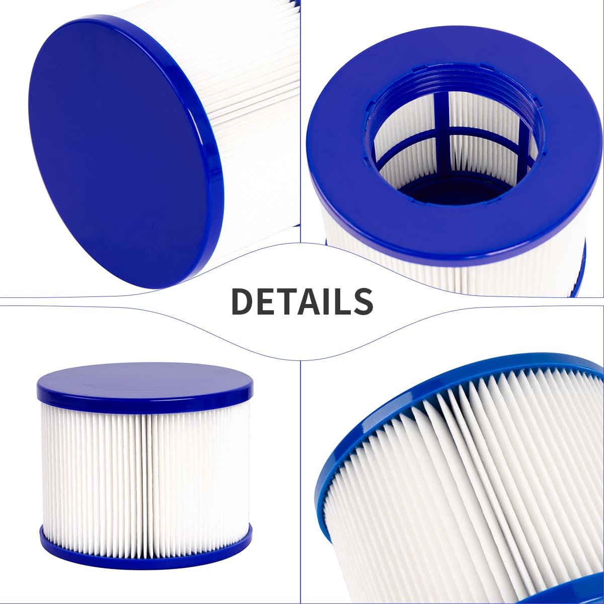 Benfosh Pack of 4 Filter Cartridges for Inflatable Spa Filter Cartridge Whirlpool for Spa Accessories Clever Spa Filter 75 x 100 mm Compatible with Gymax Spa for Most Whirlpool Filters - Image 2