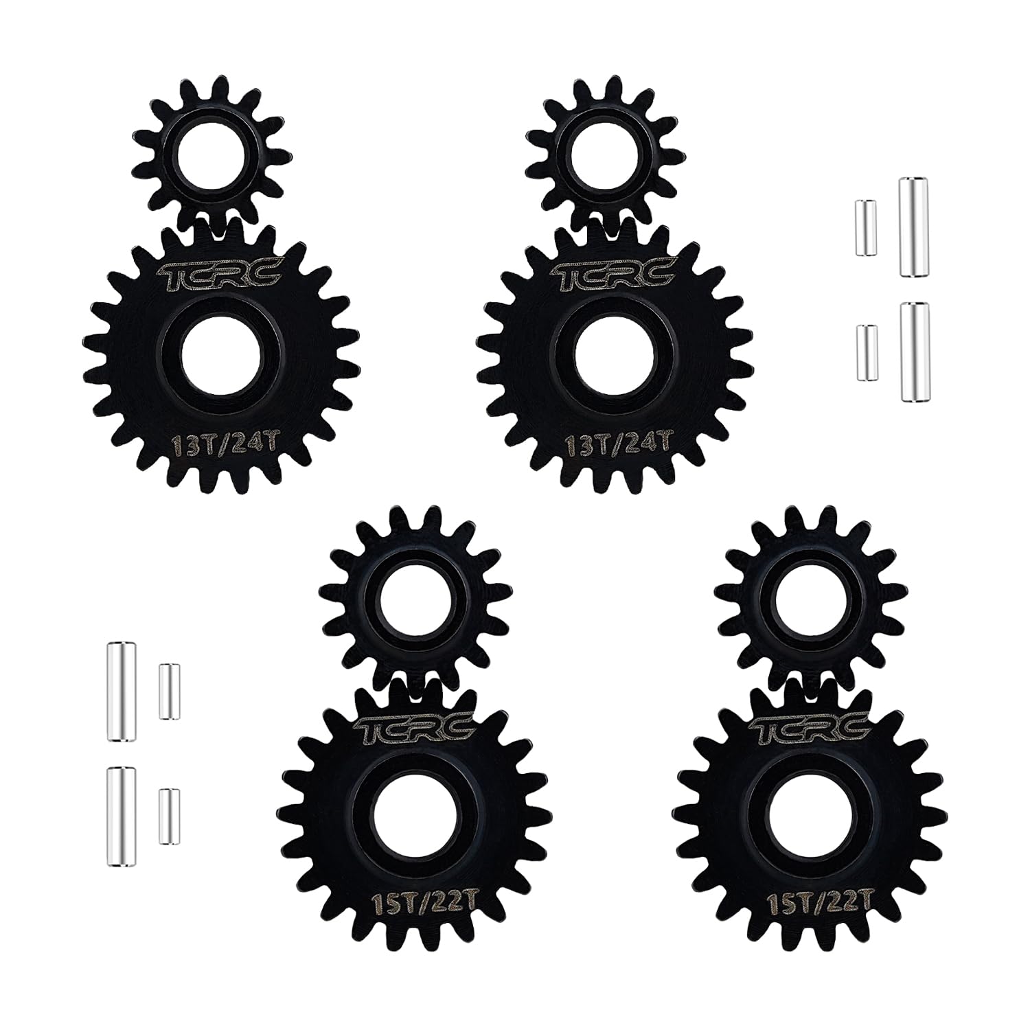 TCRC 8PCS Chromoly Steel Portal Overdrive & Underdrive Gears Set for Redcat Ascent-18 1/18 Scale RC Rock Crawler Upgrades