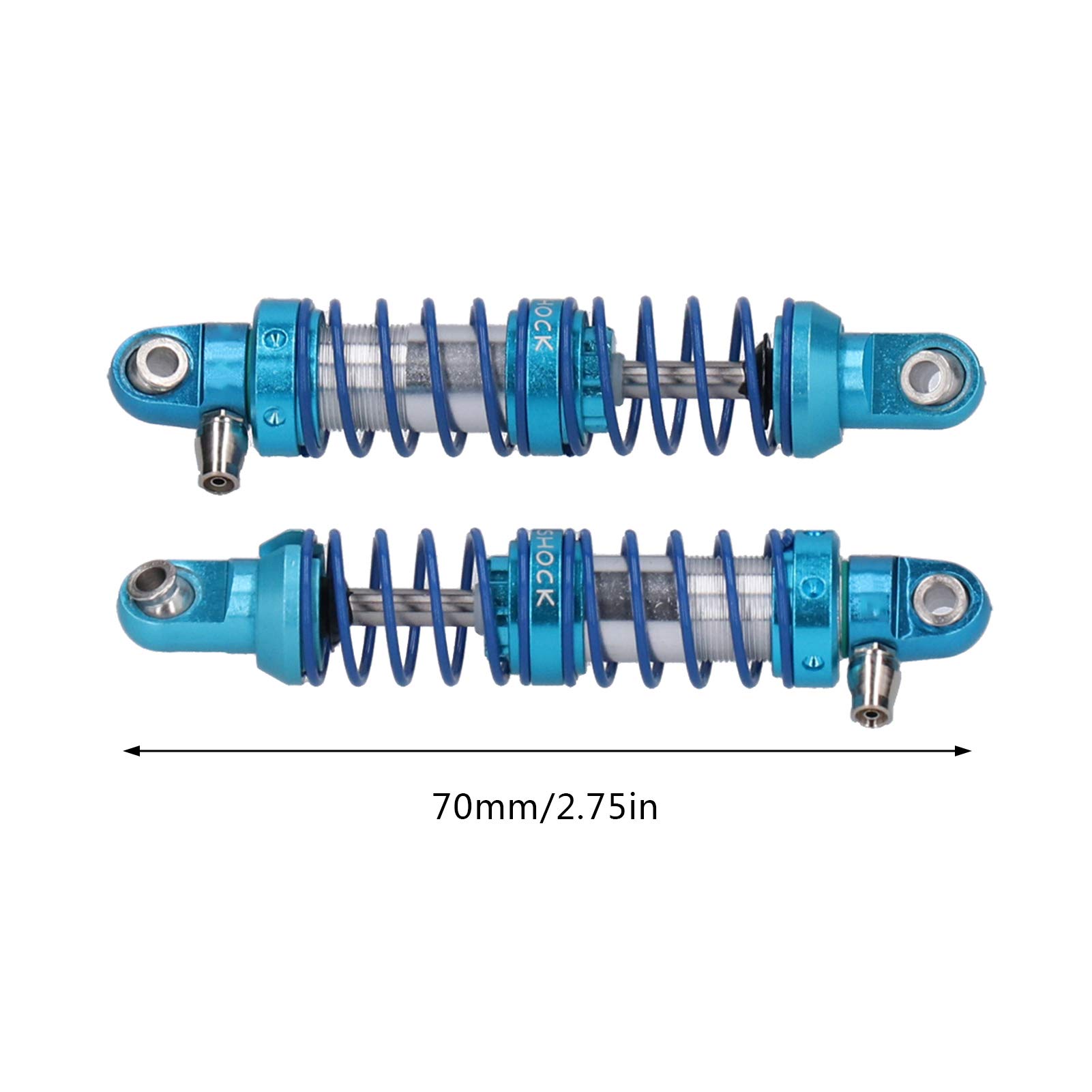 Para amortyzatorów sprężyna tłumik podciśnienia metalowe akcesoria samochodowe RC do samochodu Axial SCX10 RR10 1/10 RC (70mm)