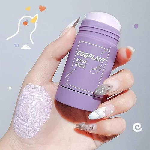 Miniatura 4 de WXQQ 2 máscaras purificadoras de té verde y berenjena, máscara sólida purificadora de aceite, antiacné, poros de limpieza profunda, sólidos y finos,