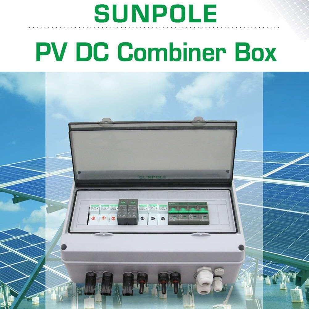 3 String Solar PV Combiner Box 1000V 3 En 1 Out Solar Photovoltaic Array Plástico al aire libre IP65 IMPERMEABLE