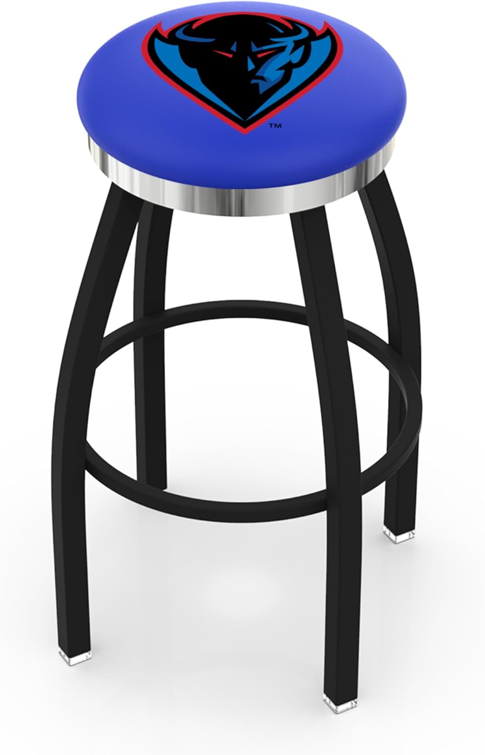 L8B2C DePaul 25" Swivel Counter Stool with a Black Wrinkle and Chrome Finish