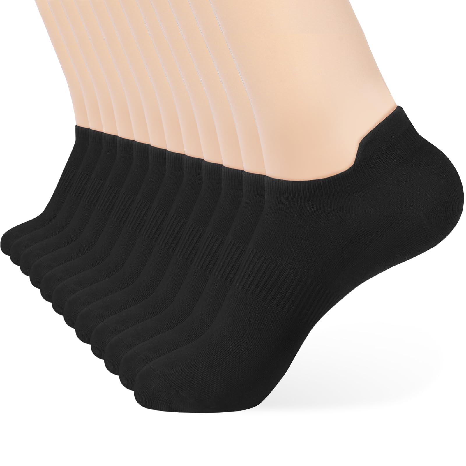ATBITER Unisex Adult Athletic Socks Socks, 8 Pairs-black, M
