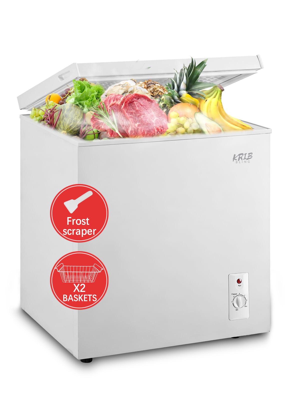 KRIB BLING ZT-100Q-WHITE-2 7 cu ft Chest Freezer White