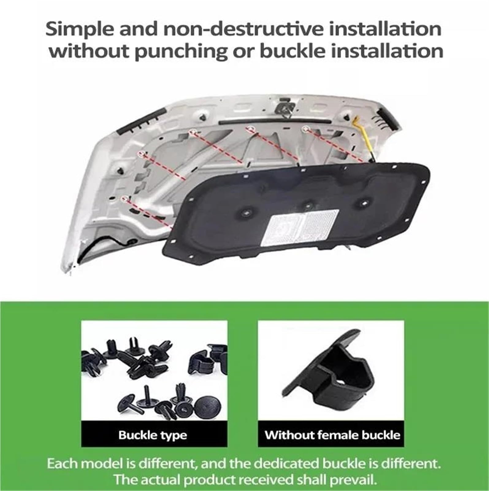 Cotone Isolante Acustico per Cofano Anteriore Auto,per Focus Classic 2 MK2 2005 2006 2007 2008,Isolamento del Cofano del Cofano, Isolamento Acustico del vano Motore