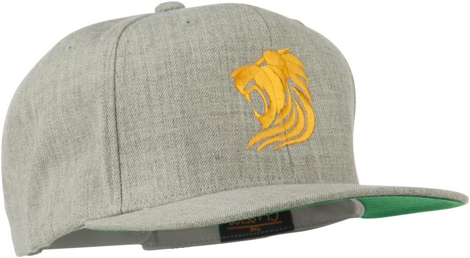 e4Hats.com Gold Lion Embroidered Wool Snapback Cap