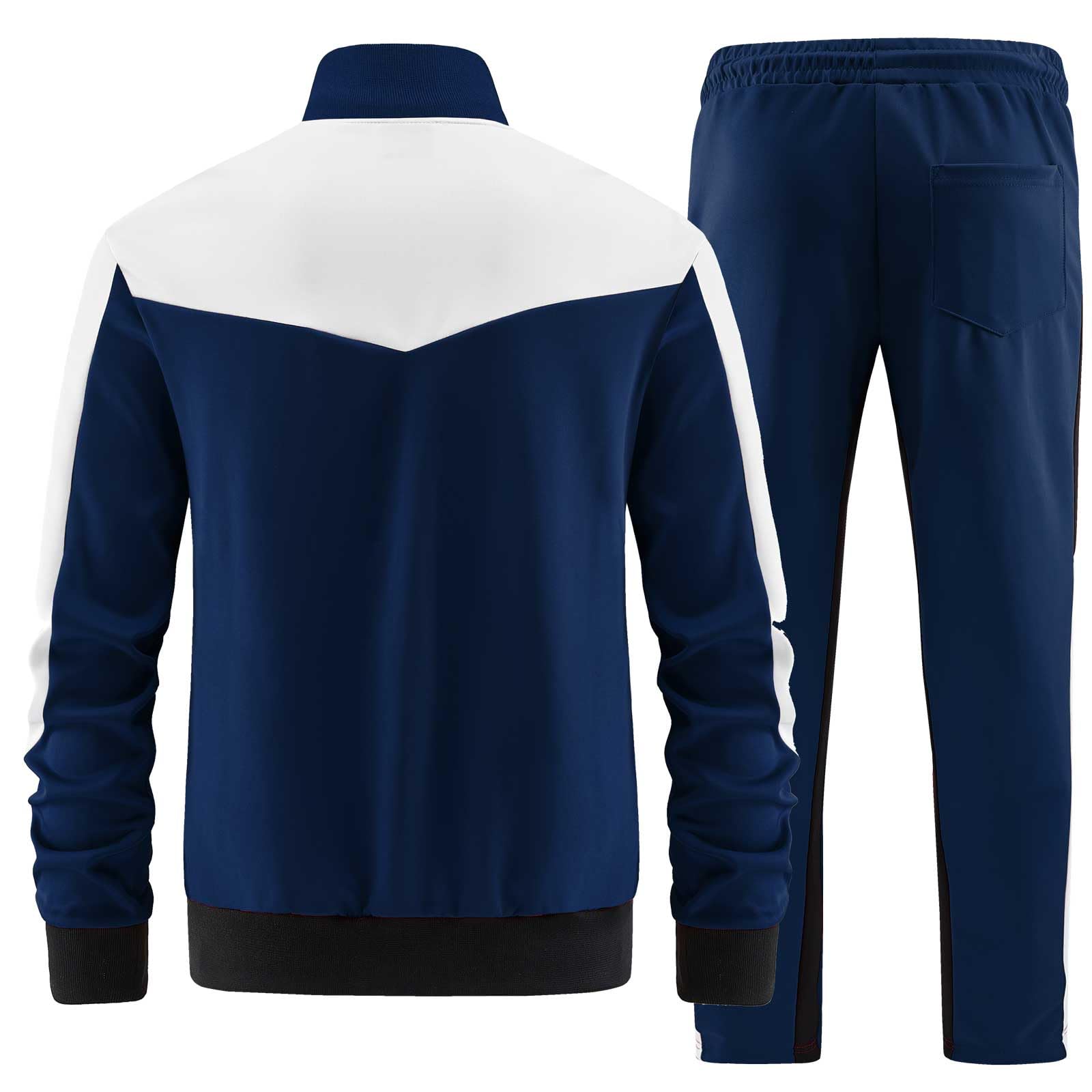 ANOTWENER Herren Trainingsanzug Zweiteiler Jogginganzug Fitness Sportanzug Lange Ärmel Voller Reißverschluss